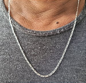 Corrente Masc. Fígaro 2mm- Prata 925