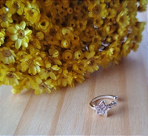 Piercing Fake Estrela Cravejado - Prata 925