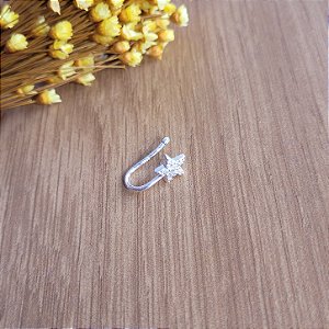 Piercing Fake Estrela Cravejado - Prata 925