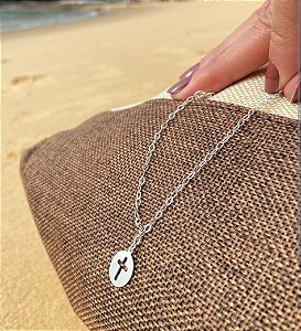 Pulseira Medalha Cruz Vazada - Prata 925