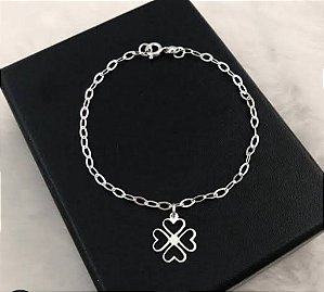 Pulseira Trevo Vazado Médio - Prata 925