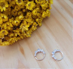 Piercing Daith / Helix Três Zirconia - Prata 925