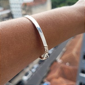 Bracelete Fio Quadrado 3,4mm  - Prata 925