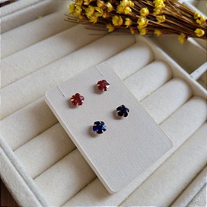 Brinco Zirc. Flor 6 mm - Prata 925