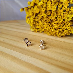 Brinco Estrela Vazada 0,7 mm - Prata 925