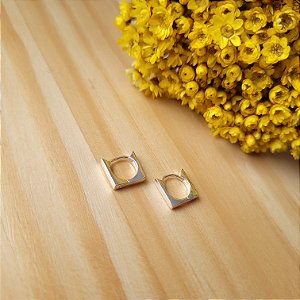 Argola Quadrada 10 mm - Prata 925