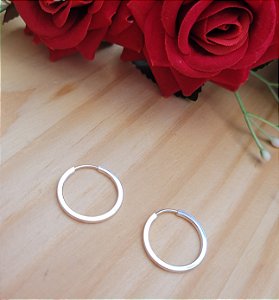 Argola 16 mm Fio Quadrado - Prata 925