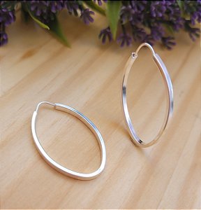 Argola Oval 30 mm - Prata 925