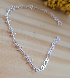 Pulseira com Cinco Cruz - Prata 925