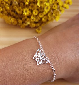 Pulseira Pingente Borboleta - Prata 925