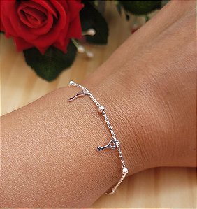 Pulseira Bola com Chave - Prata 925