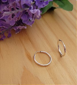 Argola Fio Redondo 15 mm - Prata 925