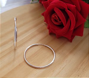 Argola Fio Redondo 31 mm - Prata 925