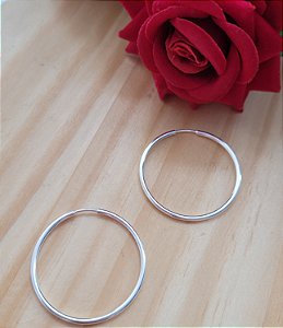 Argola Fio Redondo 31 mm - Prata 925