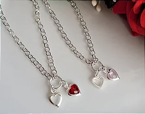 Pulseira Coração Vazado e Zircônia - Prata 925