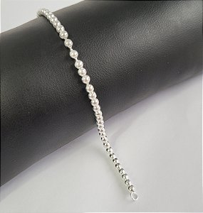 Pulseira Bola 3mm  - Prata 925