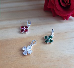 Pingente Flor Zircônia - Prata 925