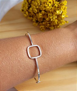 Bracelete c/ Quadrado - Prata 925