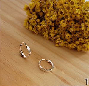 Argola Tubo Quadrado 13 mm  - Prata 925