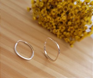 Argola Oval 20 mm - Prata 925