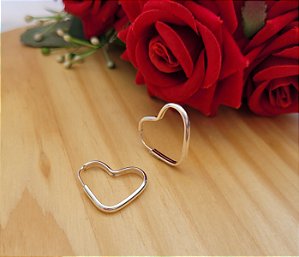Argola Coração 23 mm - Prata 925