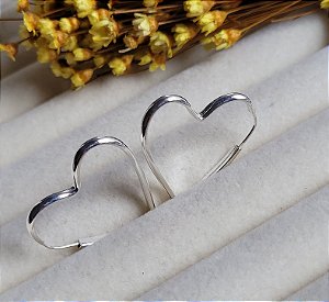 Argola Coração 23 mm - Prata 925