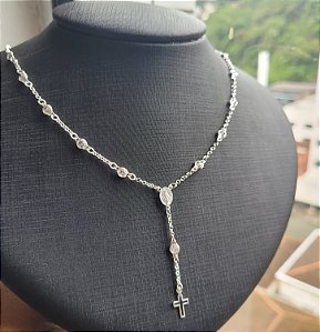 Terço Zircônia - Prata 925