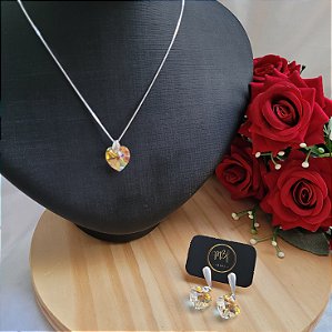 Conjunto Coração Furta color- Prata 925