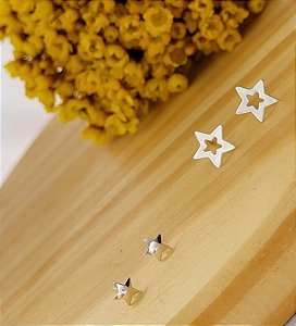 Brincos Estrelas (2 pares) - Prata 925