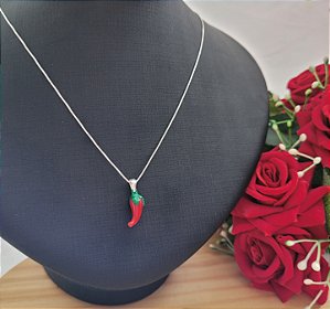 Colar Pimenta 45 cm - Prata 925