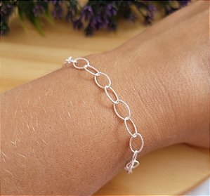 Pulseira Cadeado Fantasia - Prata 925