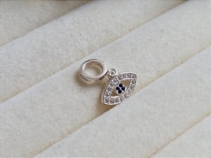 Berloque Olho Grego Cravejado - Prata 925