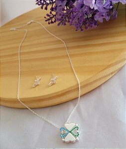 Conjunto Trevo 2 em 1 - Prata 925