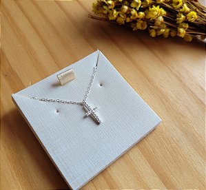 Gargantilha Cruz Cravejada - Prata 925