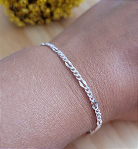 Pulseira 3 por 1  Amassado - Prata 925