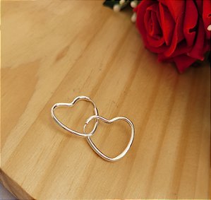 Argola Coração 18 mm - Prata 925