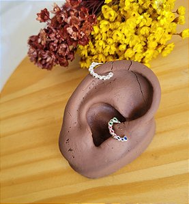 Piercing Daith/ Hélix Cravejado  - Prata 925