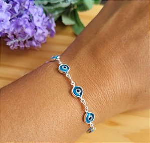Pulseira Olho grego Murano - Prata 925