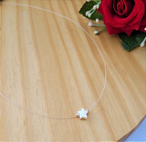Gargantilha Nylon Pingente Madrepérola Estrela