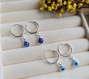 Argola Olho Grego Fio 1,8 mm- Prata 925