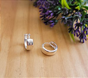 Argola Fio Quadrado Grosso 14mm - Prata 925