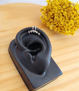 Piercing Fake 5 Zircônias - Prata 925