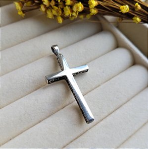 Pingente Cruz Vazada e Trabalhada - Prata 925