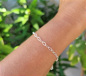 Pulseira Elos Diamantado - Prata 925
