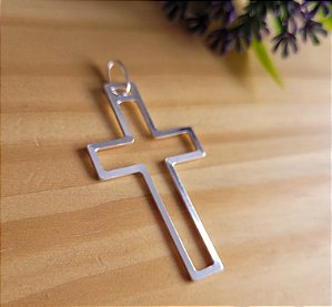 Pingente Cruz Vazada G - Prata 925