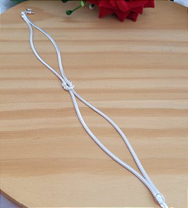 Pulseira Laminada com Nó - Prata 925
