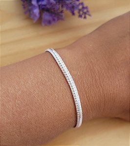 Pulseira Laminada Trabalhada - Prata 925