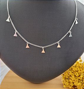 Gargantilha Triângulos - Prata 925