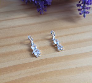 Berloque Menino/ Menina Cristal - Prata 925