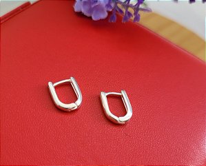 Argola Click em U 1,2 cm - Prata 925